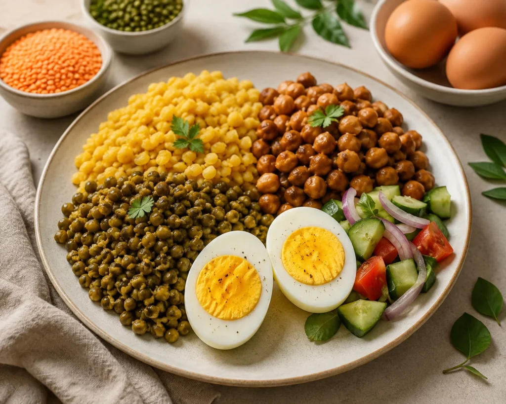 High Protein Plate එකක් හදන්නේ කොහොමද? පරිප්පු, කඩල, මුං සහ බිත්තරෙන් ලාභදායී Protein