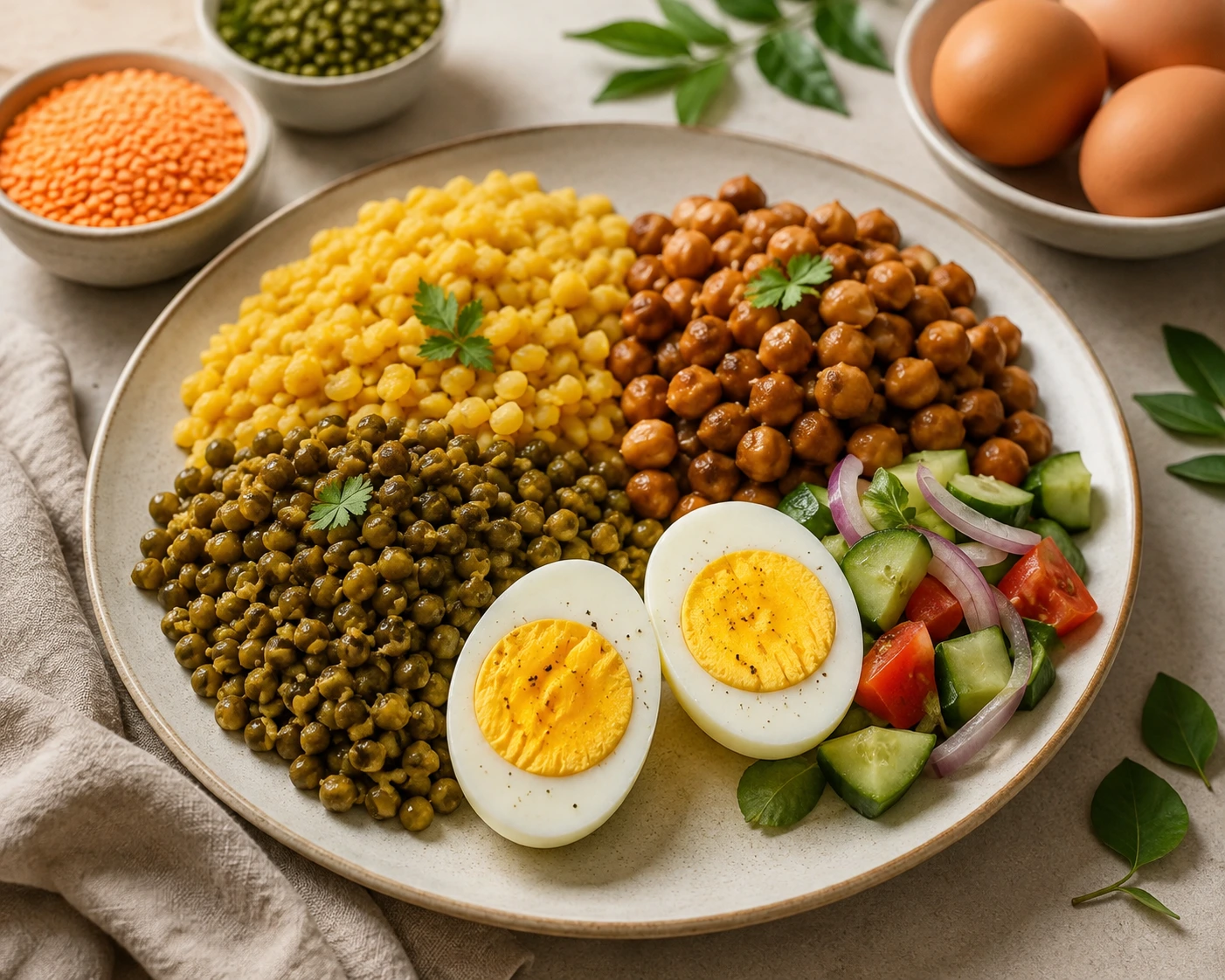 High Protein Plate එකක් හදන්නේ කොහොමද? පරිප්පු, කඩල, මුං සහ බිත්තරෙන් ලාභදායී Protein
